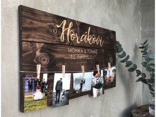 Paletová cedule svatebních fotografií